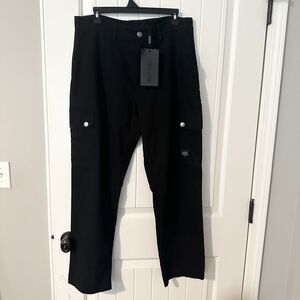 NEW Harley Davidson Black Woven Cargo Biker Work Riding Pants Mens Size 36x30